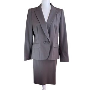 LAFAYETTE 148 Brown 3 Piece Suit Set Sz 10 Blazer Skirt Pants Office Career Work